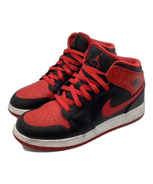 NIKE（ナイキ）NIKE (ナイキ) GS エアジョーダン1 ミッド レッド×ブラック サイズ:24㎝の古着・服飾アイテム