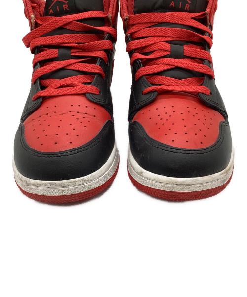 NIKE（ナイキ）NIKE (ナイキ) GS エアジョーダン1 ミッド レッド×ブラック サイズ:24㎝の古着・服飾アイテム