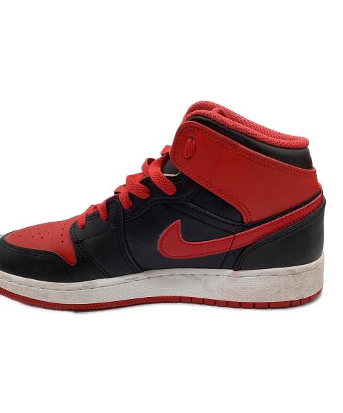 NIKE（ナイキ）NIKE (ナイキ) GS エアジョーダン1 ミッド レッド×ブラック サイズ:24㎝の古着・服飾アイテム