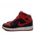 NIKE (ナイキ) GS エアジョーダン1 ミッド レッド×ブラック サイズ:24㎝：7000円