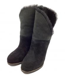 UGG（アグ）の古着「クラシック モンドリ カフ ウェッジヒール アンクル ミニ ブーツ」｜ブラック