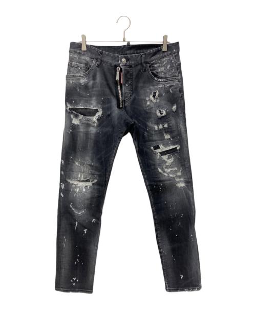 DSQUARED2（ディースクエアード）DSQUARED2 (ディースクエアード) ダメージデニムパンツ グレー サイズ:48の古着・服飾アイテム