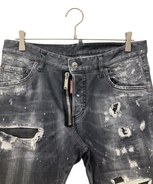 DSQUARED2（ディースクエアード）DSQUARED2 (ディースクエアード) ダメージデニムパンツ グレー サイズ:48の古着・服飾アイテム
