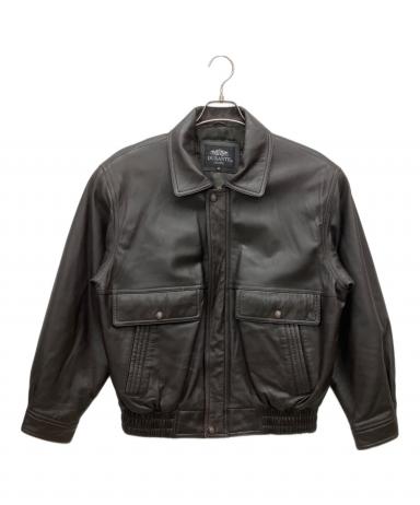 90s DURANTE デュランテ　レザージャケット ボンバー　羊革 中古・古着通販】DURANTE (デュランテ) レザージャケット ブラウン