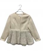 CADUNEカデュネ）の古着「プードルペプラムコート」｜ベージュ