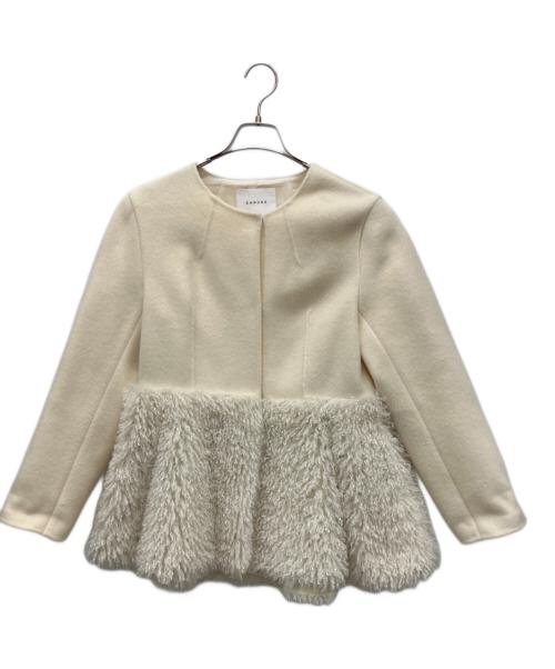 CADUNE（カデュネ）CADUNE (カデュネ) プードルペプラムコート ベージュ サイズ:36の古着・服飾アイテム