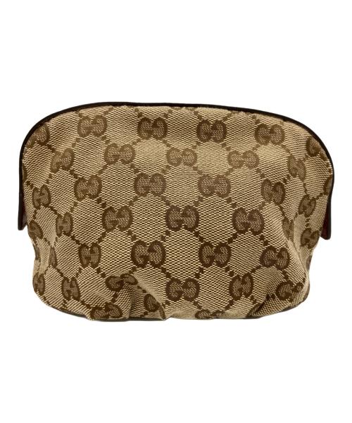 GUCCI（グッチ）GUCCI (グッチ) コスメポーチ ベージュ×ピンクの古着・服飾アイテム