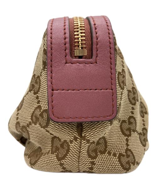 GUCCI（グッチ）GUCCI (グッチ) コスメポーチ ベージュ×ピンクの古着・服飾アイテム