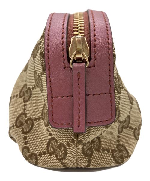 GUCCI（グッチ）GUCCI (グッチ) コスメポーチ ベージュ×ピンクの古着・服飾アイテム
