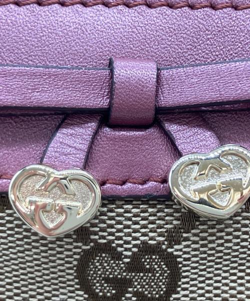 GUCCI（グッチ）GUCCI (グッチ) コスメポーチ ベージュ×ピンクの古着・服飾アイテム