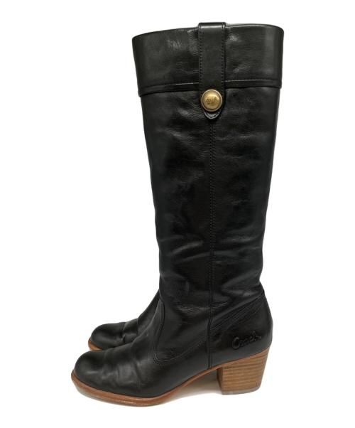 COACH（コーチ）COACH (コーチ) レザーブーツ ブラック サイズ:6.5の古着・服飾アイテム