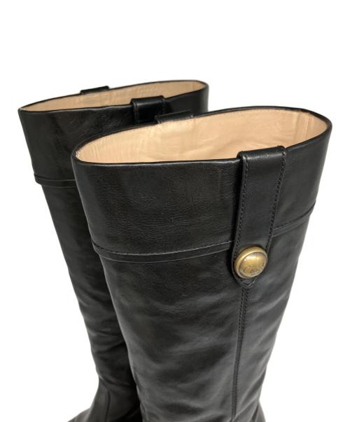 COACH（コーチ）COACH (コーチ) レザーブーツ ブラック サイズ:6.5の古着・服飾アイテム