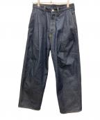 SUBLATIONSサブレーションズ）の古着「2TUCK WIDE DENIM PANTS」｜インディゴ