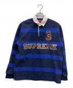 SUPREMEシュプリーム）の古着「STRIPE RUGBY FW25」｜ネイビー×ブルー