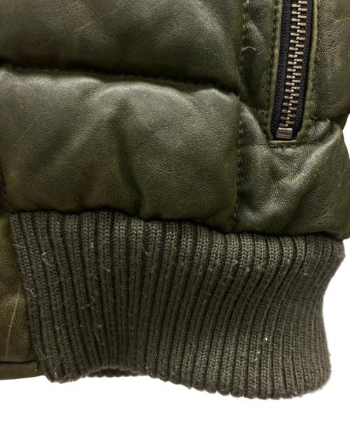 SCHAFFEN（シャッフェン）SCHAFFEN (シャッフェン) ラムレザーダウンジャケット グリーン サイズ:4の古着・服飾アイテム