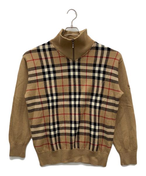 Burberry's（バーバリー）Burberry's (バーバリーズ) 薄手ニット ベージュ×ブラック サイズ:Lの古着・服飾アイテム