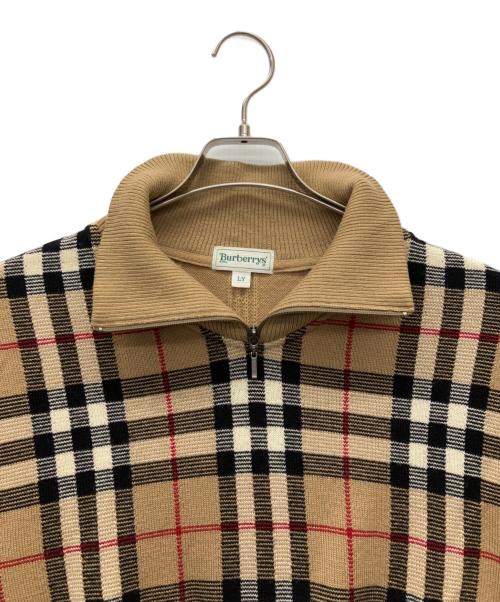 Burberry's（バーバリー）Burberry's (バーバリーズ) 薄手ニット ベージュ×ブラック サイズ:Lの古着・服飾アイテム