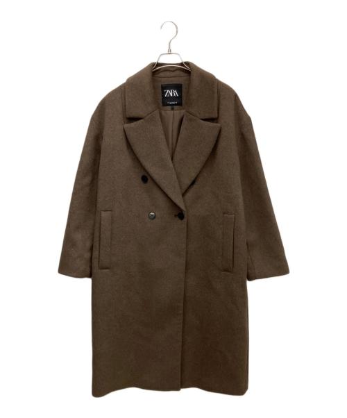 ZARA（ザラ）ZARA (ザラ) ダブルブレストチェスターウールコート ブラウン サイズ:Sの古着・服飾アイテム