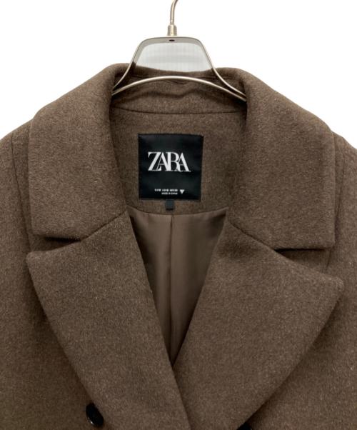 ZARA（ザラ）ZARA (ザラ) ダブルブレストチェスターウールコート ブラウン サイズ:Sの古着・服飾アイテム
