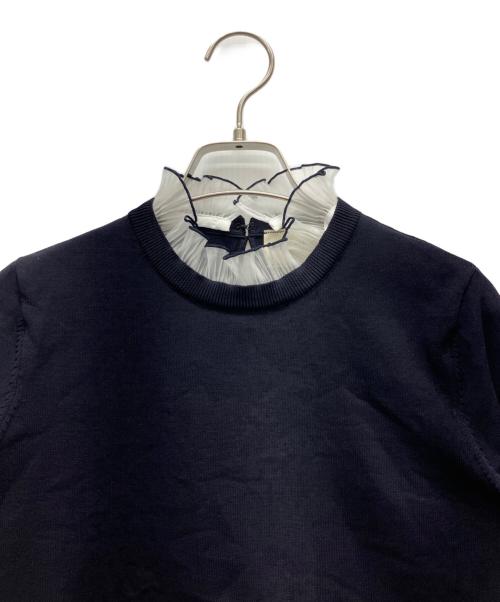 UNITED ARROWS TOKYO（ユナイテッドアローズトウキョウ）UNITED ARROWS TOKYO (ユナイテッドアローズトウキョウ) オーガンジープリーツ 4WAY ニット ネイビー サイズ:FREEの古着・服飾アイテム