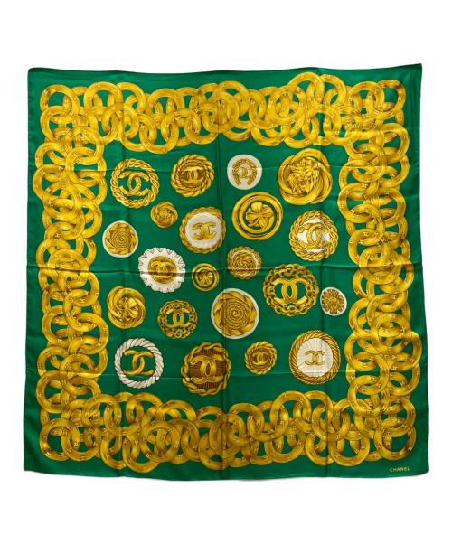 CHANEL（シャネル）CHANEL (シャネル) シルクスカーフ グリーンの古着・服飾アイテム