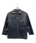 HUGO BOSSヒューゴ ボス）の古着「レザージャケット」｜ネイビー