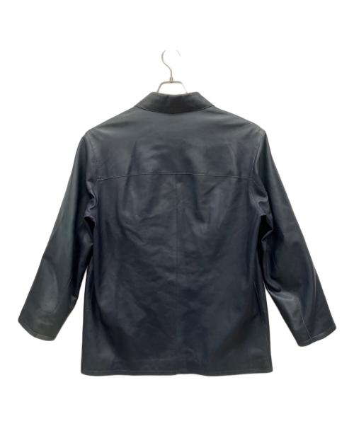 HUGO BOSS（ヒューゴ ボス）HUGO BOSS (ヒューゴ ボス) レザージャケット ネイビー サイズ:-の古着・服飾アイテム