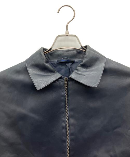 HUGO BOSS（ヒューゴ ボス）HUGO BOSS (ヒューゴ ボス) レザージャケット ネイビー サイズ:-の古着・服飾アイテム