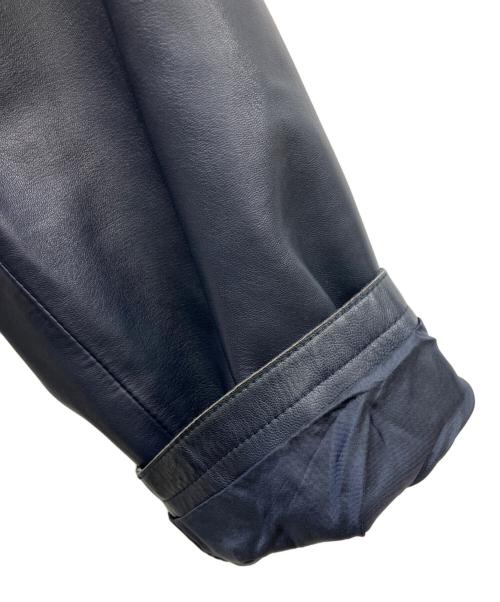 HUGO BOSS（ヒューゴ ボス）HUGO BOSS (ヒューゴ ボス) レザージャケット ネイビー サイズ:-の古着・服飾アイテム