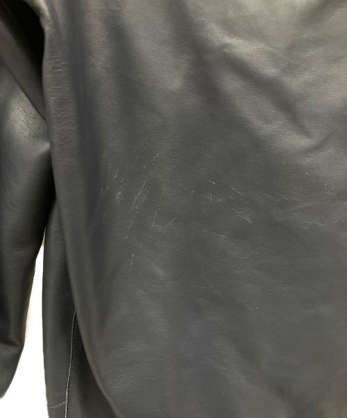 HUGO BOSS（ヒューゴ ボス）HUGO BOSS (ヒューゴ ボス) レザージャケット ネイビー サイズ:-の古着・服飾アイテム