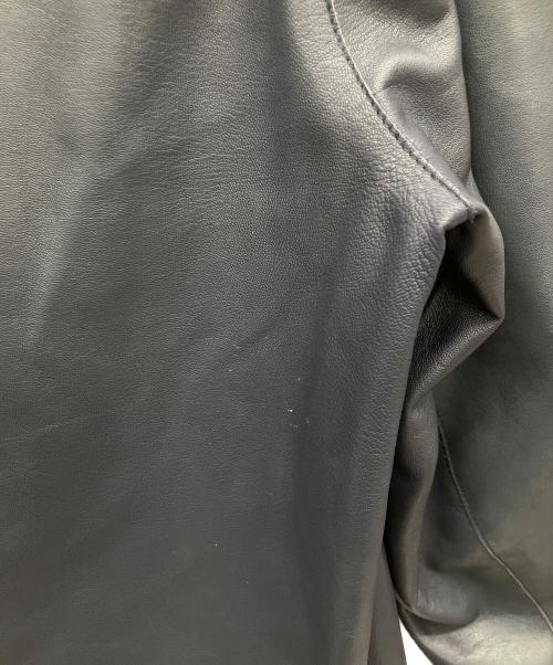 HUGO BOSS（ヒューゴ ボス）HUGO BOSS (ヒューゴ ボス) レザージャケット ネイビー サイズ:-の古着・服飾アイテム