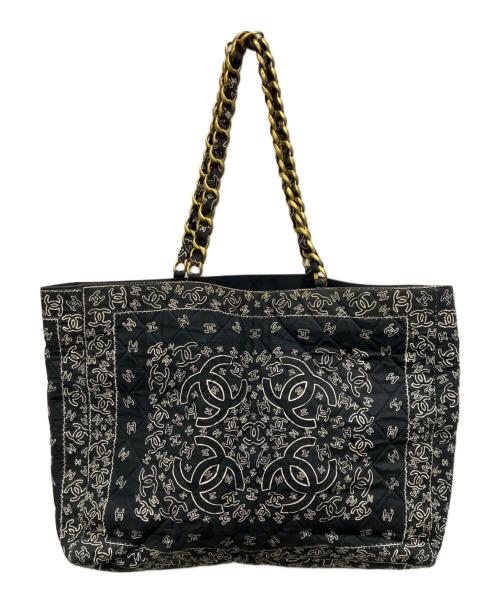 CHANEL（シャネル）CHANEL (シャネル) バンダナ型キルティングトートバッグ ブラックの古着・服飾アイテム