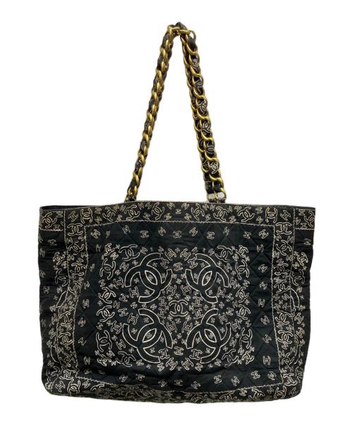 CHANEL（シャネル）CHANEL (シャネル) バンダナ型キルティングトートバッグ ブラックの古着・服飾アイテム