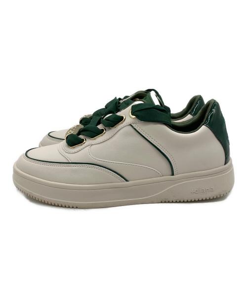 HARRY POTTER（ハリーポッター）HARRY POTTER (ハリーポッター) +DIANA (プラスダイアナ) ローカットスニーカー ホワイト×グリーン サイズ:24㎝の古着・服飾アイテム