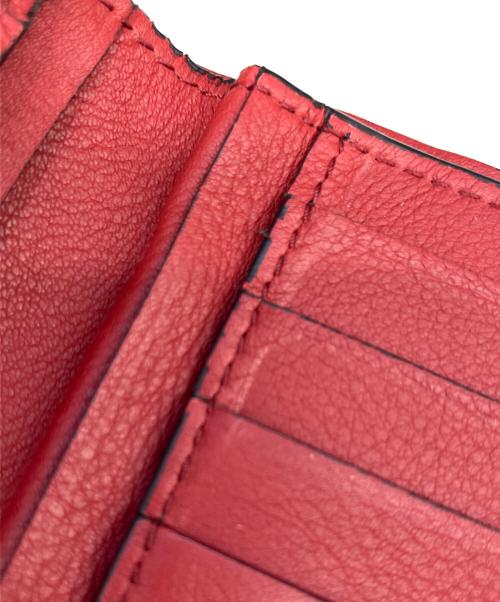 Salvatore Ferragamo（サルヴァトーレ フェラガモ）Salvatore Ferragamo (サルヴァトーレ フェラガモ) マイクロスタッズロゴウォレット ブラック×レッドの古着・服飾アイテム