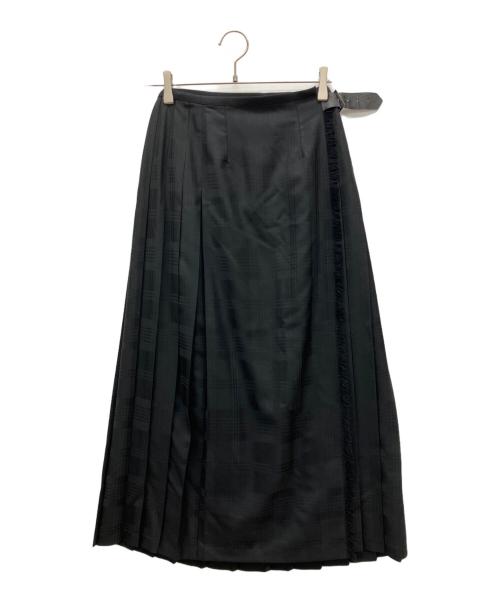 ticca（ティッカ）ticca (ティッカ) シャドウチェックプリーツスカート ブラック サイズ:F 未使用品の古着・服飾アイテム