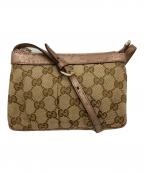 GUCCIグッチ）の古着「ショルダーポーチ」｜ベージュ×ピンク