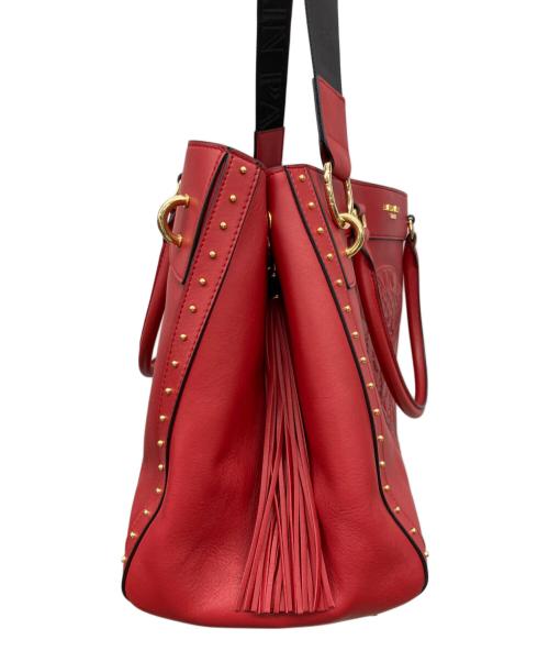 BALMAIN（バルマン）BALMAIN (バルマン) 2WAYフリンジバッグ レッドの古着・服飾アイテム