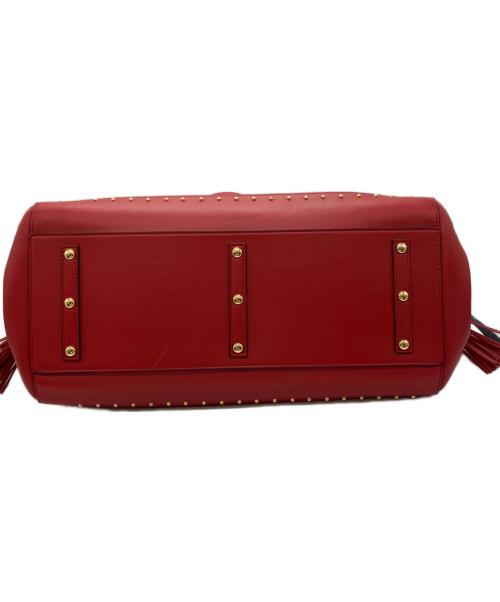 BALMAIN（バルマン）BALMAIN (バルマン) 2WAYフリンジバッグ レッドの古着・服飾アイテム