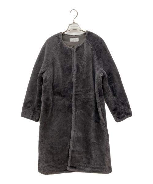 MOTOMACHI Zelal（モトマチゼラール）MOTOMACHI Zelal (モトマチゼラール) ノーカラームートンコート グレー サイズ:11AR 未使用品の古着・服飾アイテム