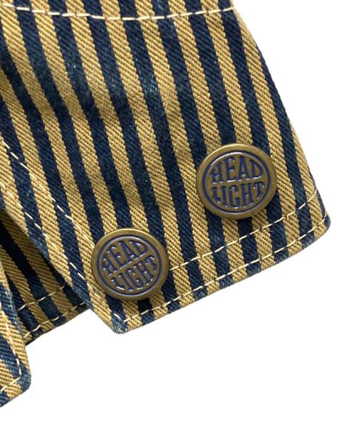 HEADLIGHT（ヘッドライト）HEADLIGHT (ヘッドライト) シャツジャケット イエロー×ネイビー サイズ:36の古着・服飾アイテム