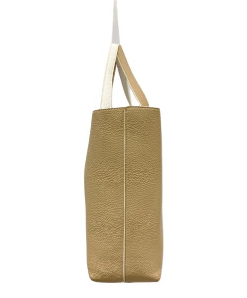 KITAMURA（キタムラ）KITAMURA (キタムラ) リボントートバッグ ベージュ×ホワイトの古着・服飾アイテム