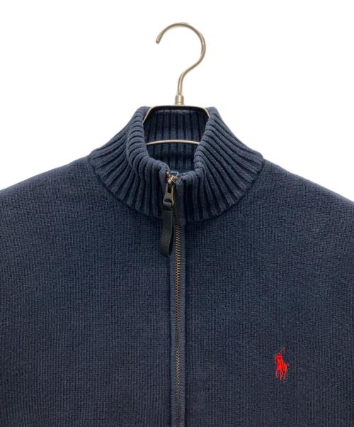 POLO RALPH LAUREN（ポロ・ラルフローレン）POLO RALPH LAUREN (ポロ・ラルフローレン) 90sジップアップカーディガン ネイビー サイズ:Mの古着・服飾アイテム