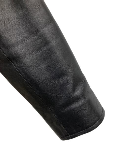 もりのがっこう（モリノガッコウ）もりのがっこう (モリノガッコウ) ラムレザーノーカラージャケットブルゾン ブラック サイズ:Mの古着・服飾アイテム