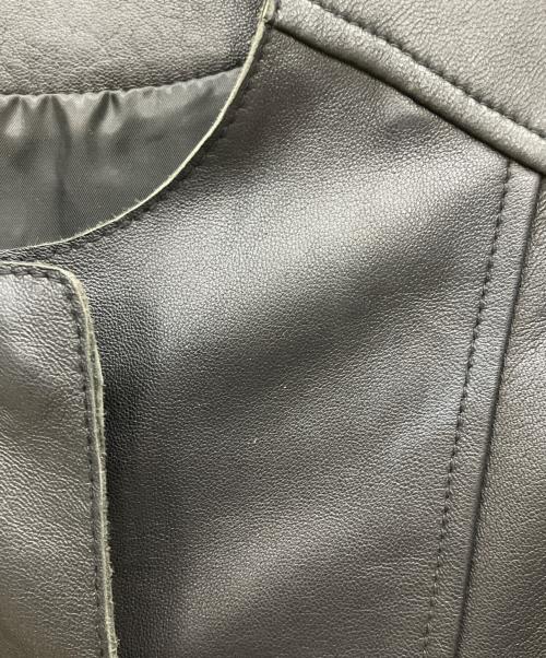 もりのがっこう（モリノガッコウ）もりのがっこう (モリノガッコウ) ラムレザーノーカラージャケットブルゾン ブラック サイズ:Mの古着・服飾アイテム