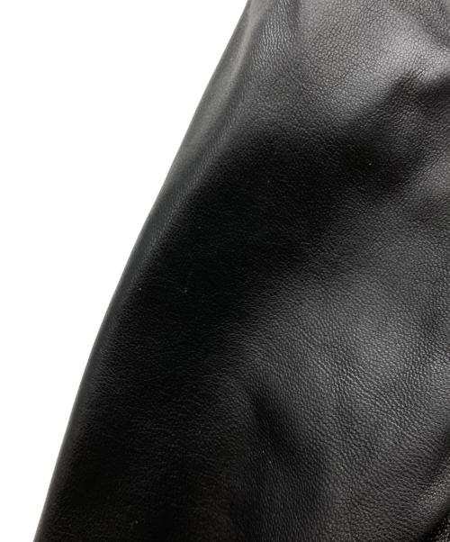 もりのがっこう（モリノガッコウ）もりのがっこう (モリノガッコウ) ラムレザーノーカラージャケットブルゾン ブラック サイズ:Mの古着・服飾アイテム