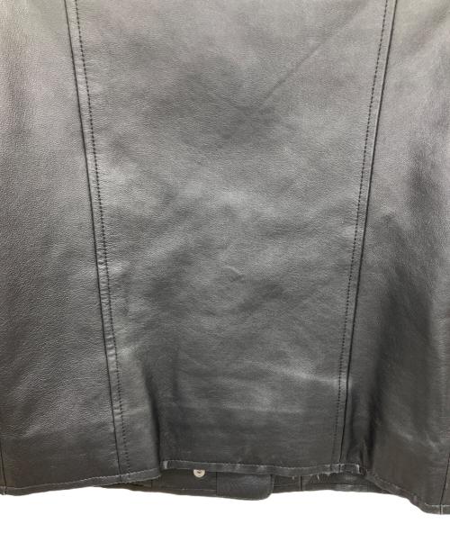 もりのがっこう（モリノガッコウ）もりのがっこう (モリノガッコウ) ラムレザーノーカラージャケットブルゾン ブラック サイズ:Mの古着・服飾アイテム
