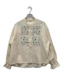 haupia（ハウピア）の古着「バンドカラーシャツ」｜ベージュ