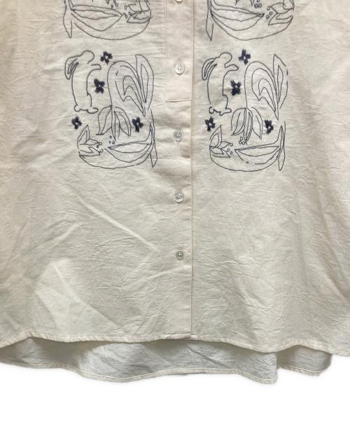 haupia（ハウピア）haupia (ハウピア) バンドカラーシャツ ベージュ サイズ:38の古着・服飾アイテム