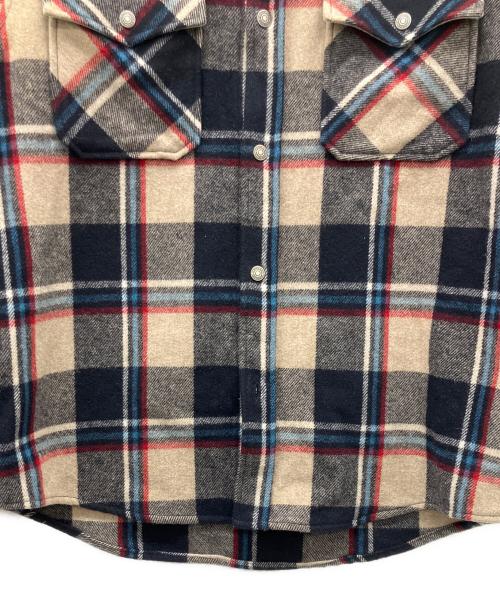 WOOLRICH（ウールリッチ）WOOLRICH (ウールリッチ) オンブレウールシャツ ブルー サイズ:Lの古着・服飾アイテム